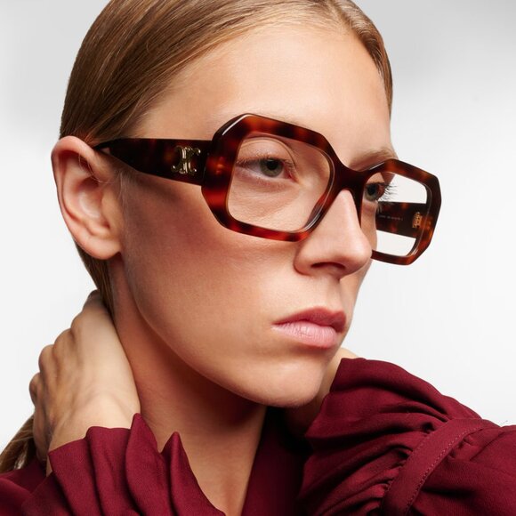 Celine TRIOMPHE Women Eyeglasses Blonde Havana Rectangle CL50155I 053 AUTHENTIC - Picture 13 of 14